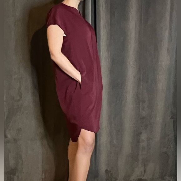 VINCE super cute burgundy maroon tunic dress size medium - Picture 7 of 8